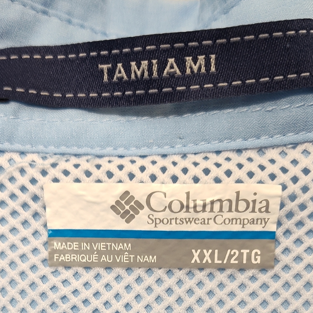 COLUMBIA Men's Tamiami Long Sleeve XXL Blue Fishing Shirt - Picture 2 of 9